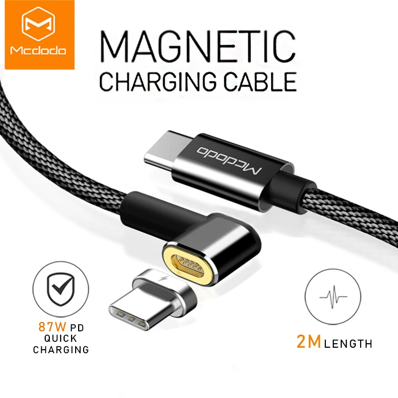 Mcdodo 2 М 87 Вт Магнитный usb type C к USB C кабель 4.5A PD3.0 для samsung S10 переключатель Macbook ноутбук телефон зарядное устройство данных USB кабель