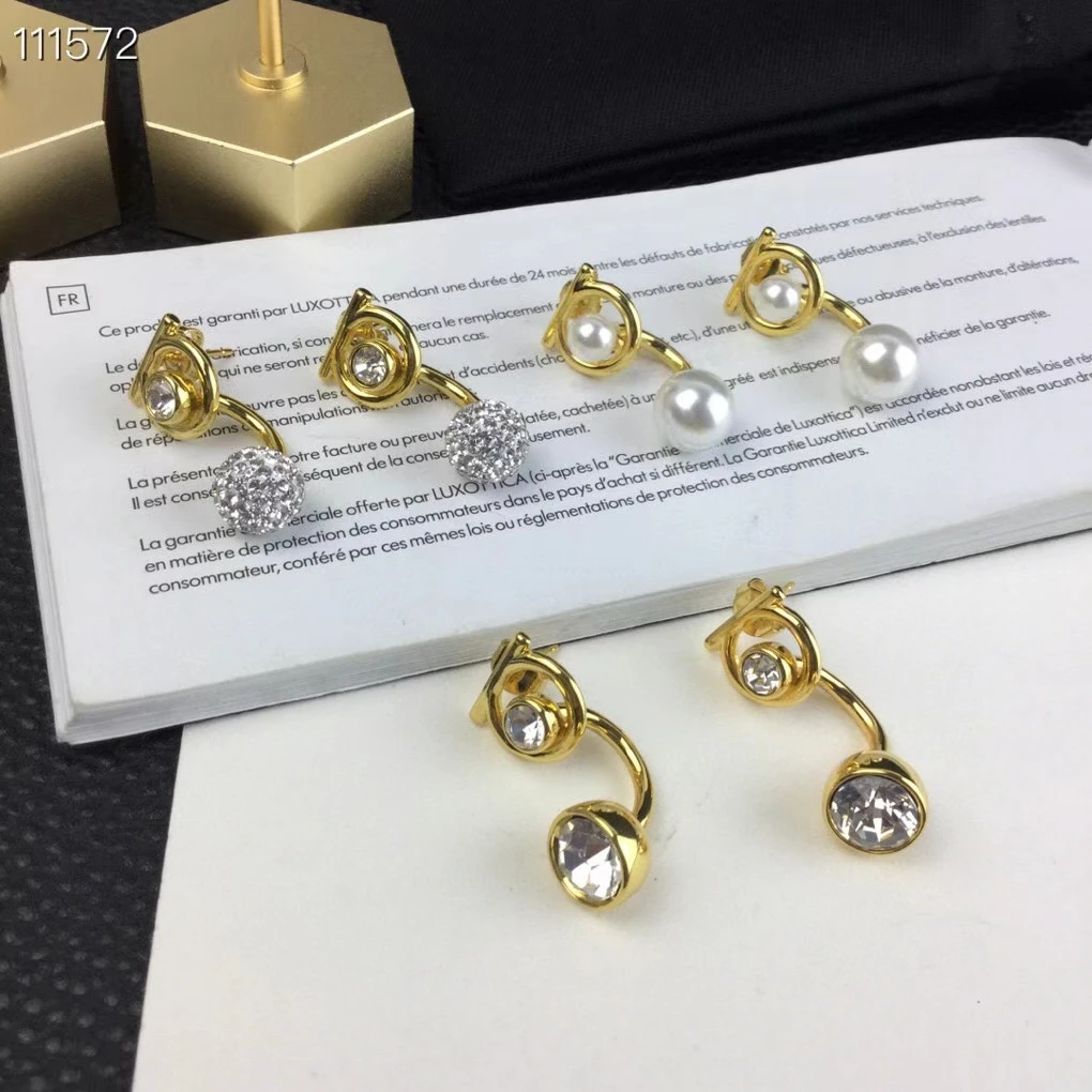 

Серьги с жемчугом и бриллиантами в европейском и американском стиле