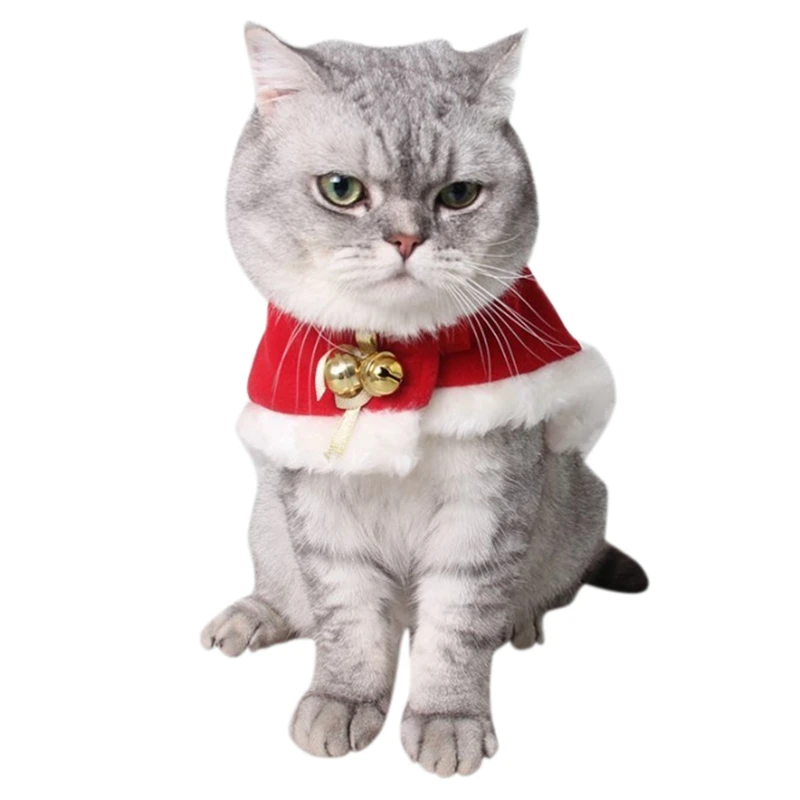 Рождественский костюм для домашних животных накидка собак кошек милая плюшевая