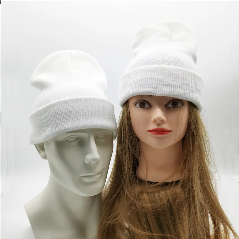 Winter Autumn Solid Color Adult Child Unisex Beanies Hats Large Big Ice Cream Windproof Keep Warm Cold Caps Plus Size Men W24
