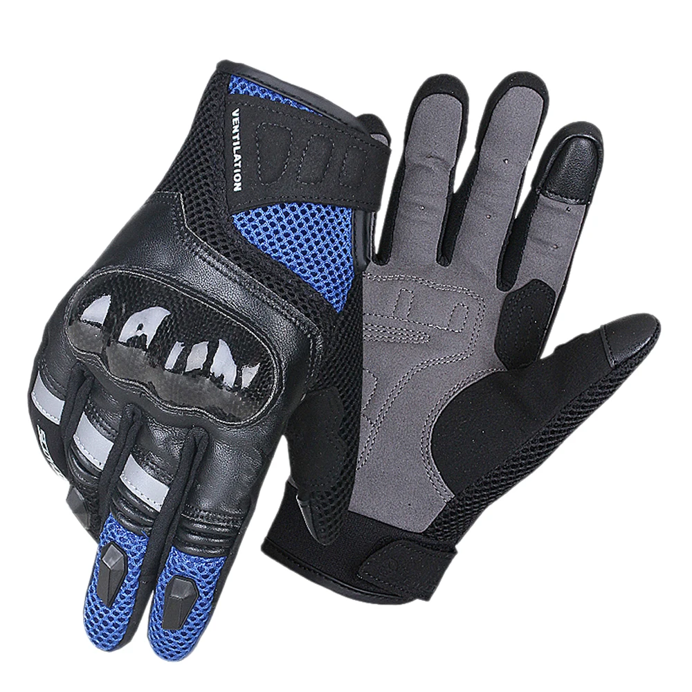 MC62 Blue SCOYCO мотоциклетные перчатки летние дышащие Guantes Moto перчатки из углеродного волокна для мотокросса сенсорные функции Guantes Moto перчатки для верховой езды - Цвет: MC62 Blue