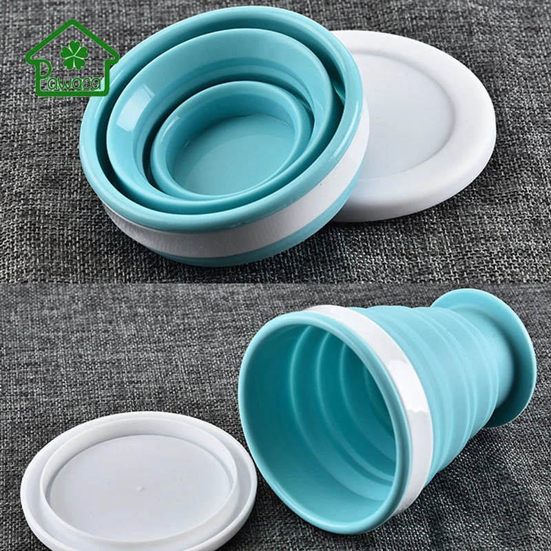 300 мл многоразовая походная дорожная чашка регулируемая пищевая Силиконовая