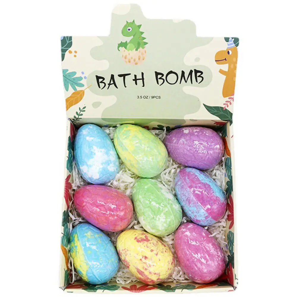 

9PC Bath Bombs For Kids with Dinosaur Toys Inside Natural Mini Handmade Bathing Spa Bomb Rich Essential Oils Moisturizing Gift
