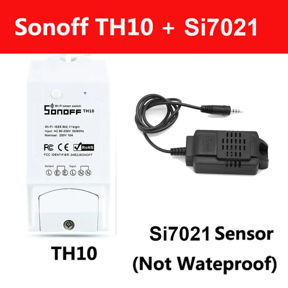 Sonoff TH 10A/16A умный переключатель Wi-Fi контроллер с температурным датчиком и водонепроницаемым контролем влажности домашняя Автоматизация