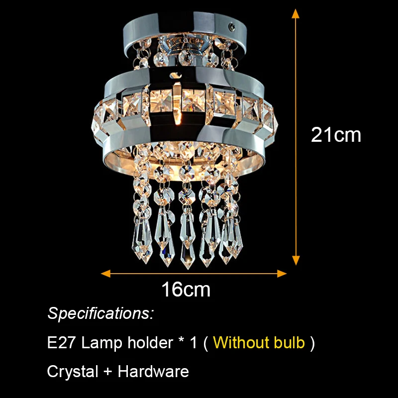 

Crystal Ceiling Lights Modern Crystal Clear Ceiling Lamp Led Plafonnier for Bedroom Living Room Aisle Corridor Entrance Kitchen