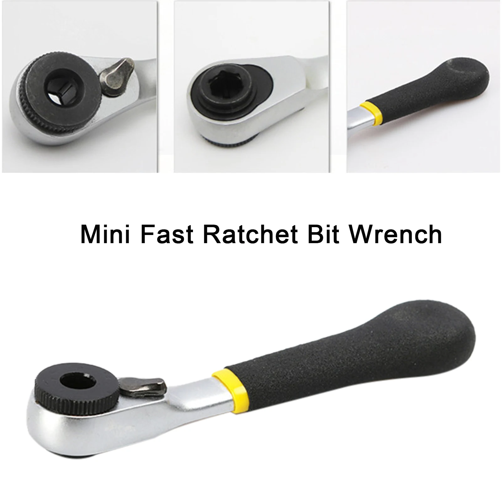 Mini Ratchet Wrench Socket Bit Batch Chrome Vanadium Steel Rustproof CR-V Rubber Handle Wear Car Repair | Инструменты