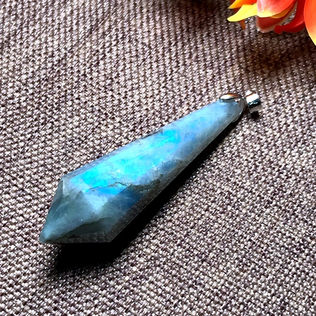 Высокое качество натуральный розовый quar tz лунный камень кристалл подвеска