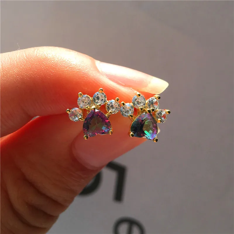 Романтические женские серьги-гвоздики с маленьким сердцем модные золотые