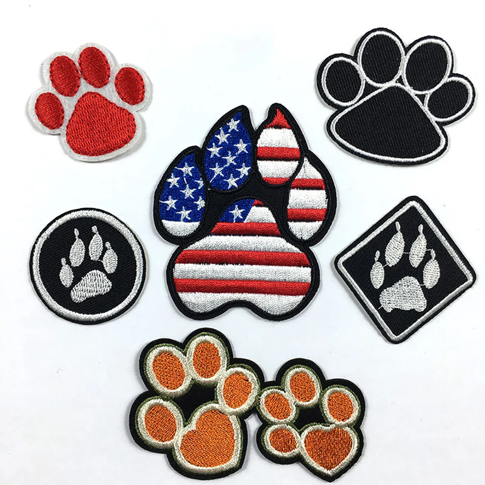 Разноцветные нашивки с принтом собачьей лапы товары ручной работы для