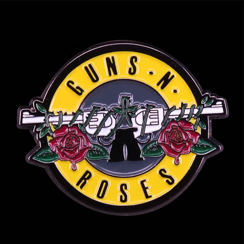 Guns N Roses Band брошь с логотипом Badge GNR эмалированная булавка для любителей музыки |
