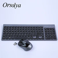 2 4G Wireless Keyboard and Mouse Combo Italian German French Orsolya Compact Silent Full-size Keyboard For Computer Laptop