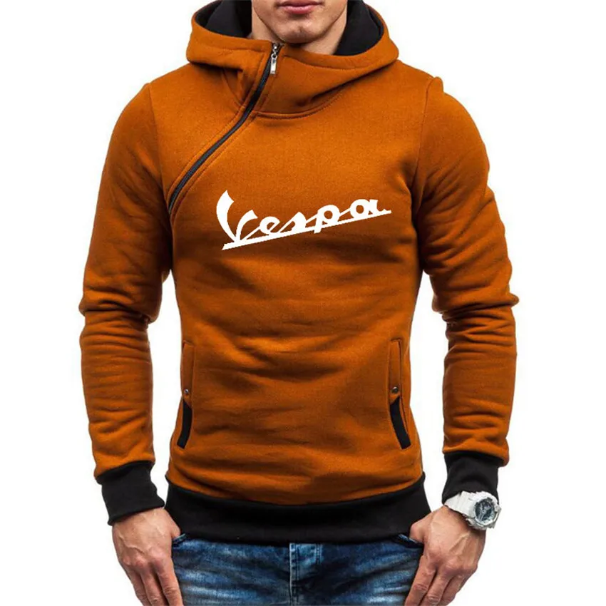 Мужская толстовка VESPA Черный Повседневный пуловер на молнии с принтом