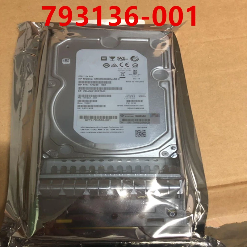 

95% New Original HDD For HP 3PAR M6720 6TB 3.5" SAS 6 Gb/s 128MB 7200RPM For Internal HDD For Server HDD For 793136-001 K0F28A