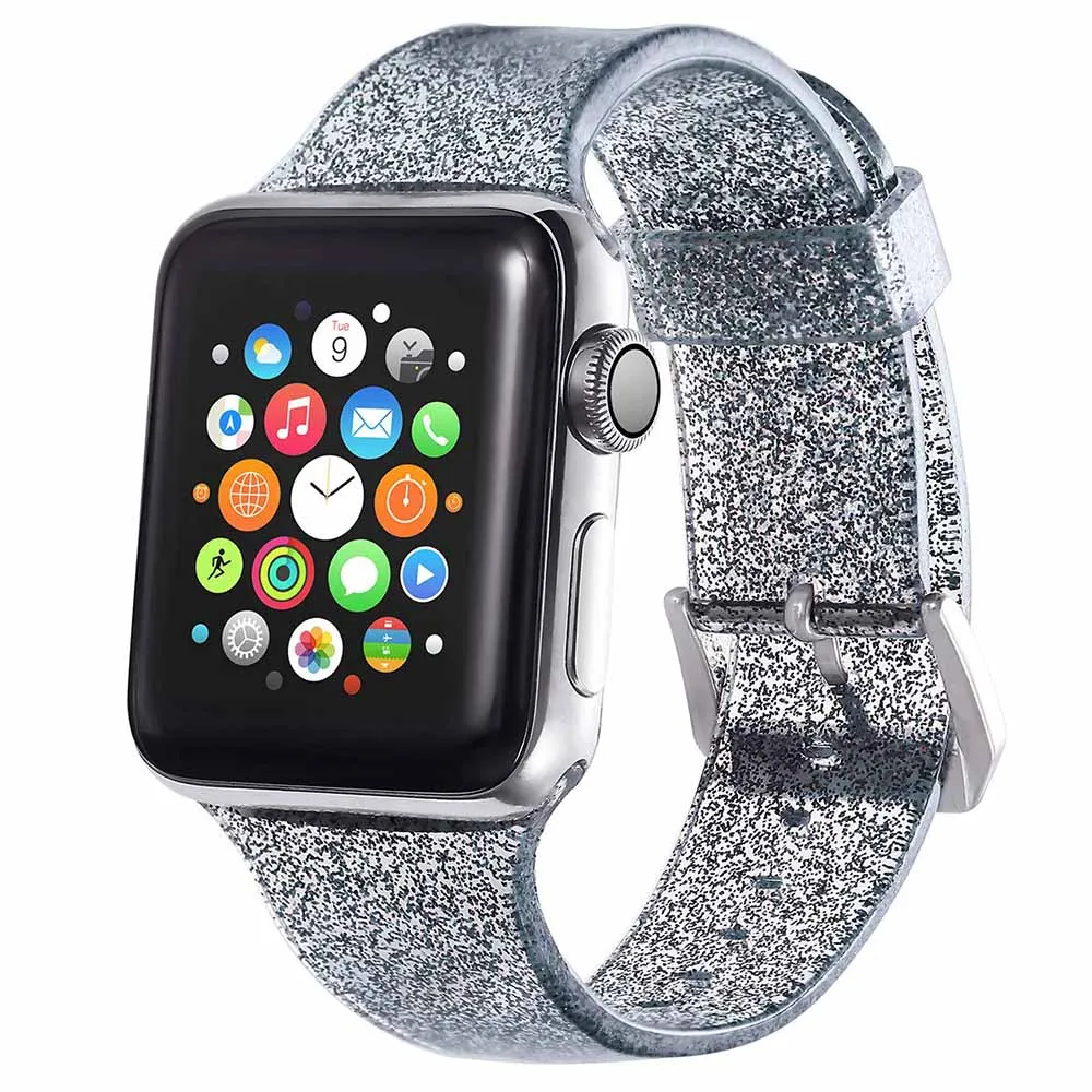 Женский силиконовый ремешок для Apple Watch series 4 40 мм 44 мм мягкий ремешок для спортивных часов 38 мм 42 мм резиновый браслет для iwatch 3 2 1 ремешок для часов - Цвет ремешка: grey
