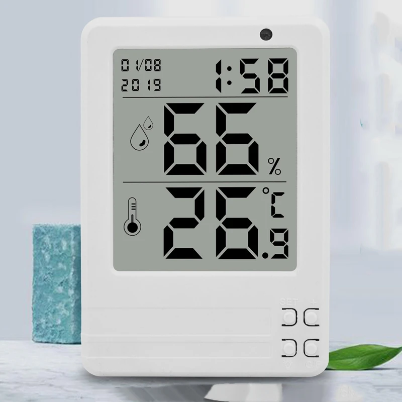 LCD Digital Thermometer Hygrometer Alarm Clock Calendar Weather Station Desk Temperature Humidity Meter Barometer Indoor | Обустройство