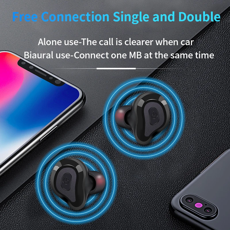 TWS Bluetooth наушники гарнитура 5,0 True беспроводной стерео мини один и двойной вход Водонепроницаемый Анти-потоотделение Спортивная гарнитура