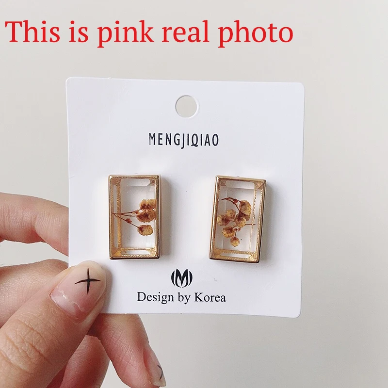 MENGJIQIAO корейский Newl старинные цветочные праздничные серьги-гвоздики для женщин модные квадратные акриловые элегантные жемчужные Oorbellen ювелирные изделия