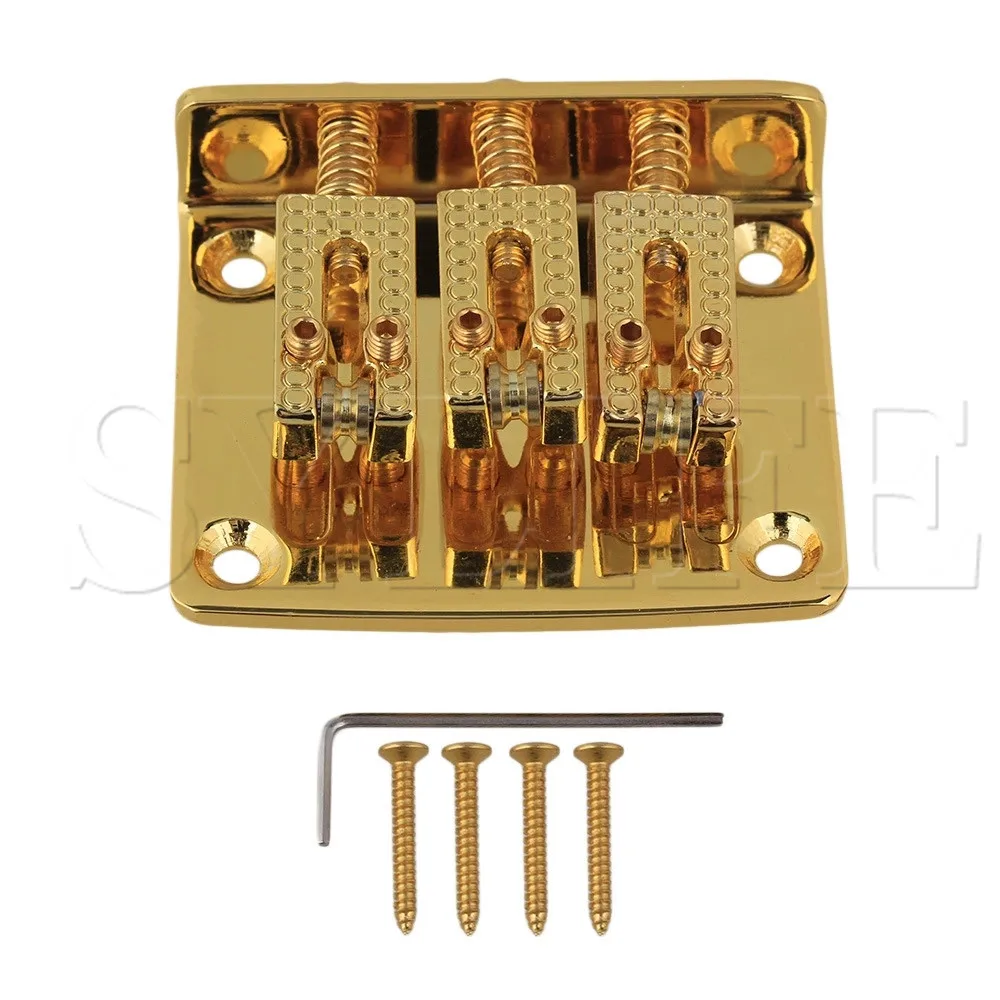 

Electric Cigar Box 3 String Zinc Alloy Guitar Bridge with Wrench Gold