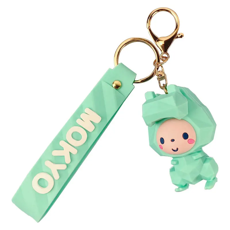 

Hot Sale New Geometry Crown Monkey Keychains Accessories Cute Cartoon Dinosaur Shape Car Key Chains Student Kids Love Best Gifts