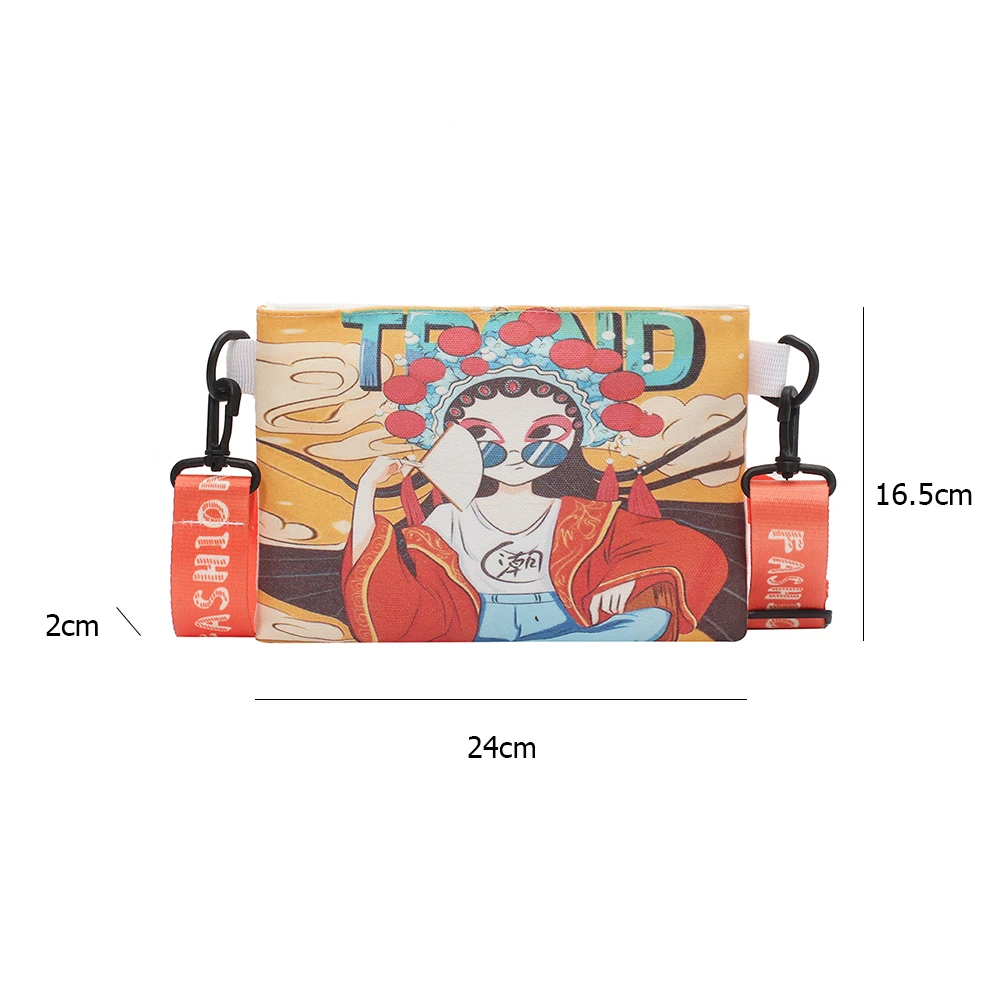 

Women Retro Printing Canvas Shoulder Crossbody Bags Fashion Zipper Purse Messenger Pouch For Elegant Lady Top-handle Handbags