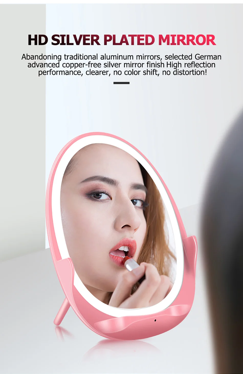 Портативный заполняющий светильник зеркало беспроводное зарядное устройство