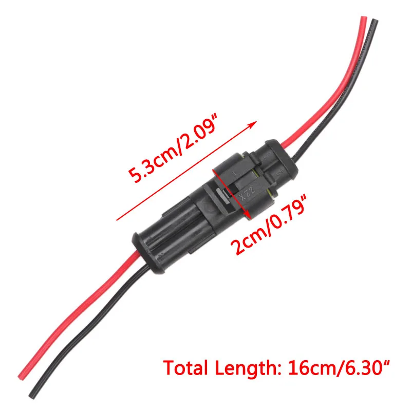 

5 X 2 Pin Way Car Auto Waterproof Electrical Connector Plug Socket Wire Kit New N0HF