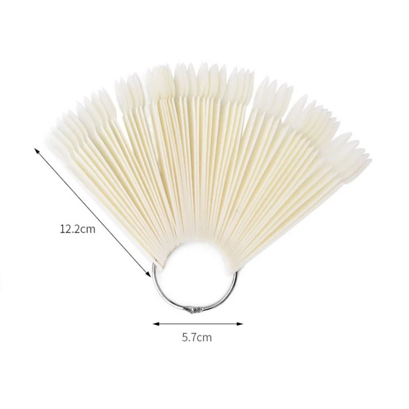 

100PCS False Nail Fan Nature Nail Art Round Full Cover Display Practice Tools Fake Nails Acrylic UV Gel