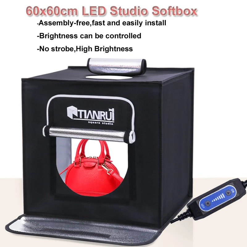 Портативный светодиодный софтбокс для фотостудии световая палатка 60x60 см +