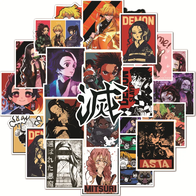 

100 шт. Популярные мультипликационные аниме демон убийца граффити наклейки для багажа ноутбука телефона автомобиля Стайлинг водонепроницае...