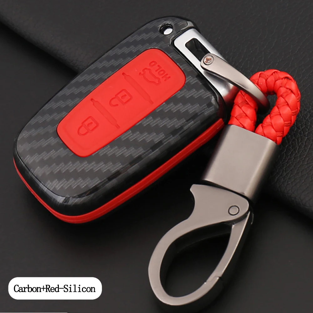 Чехол для ключей из углеродного волокна чехол брелок Hyundai IX35 Accent Veloster Kia Sportage Forte