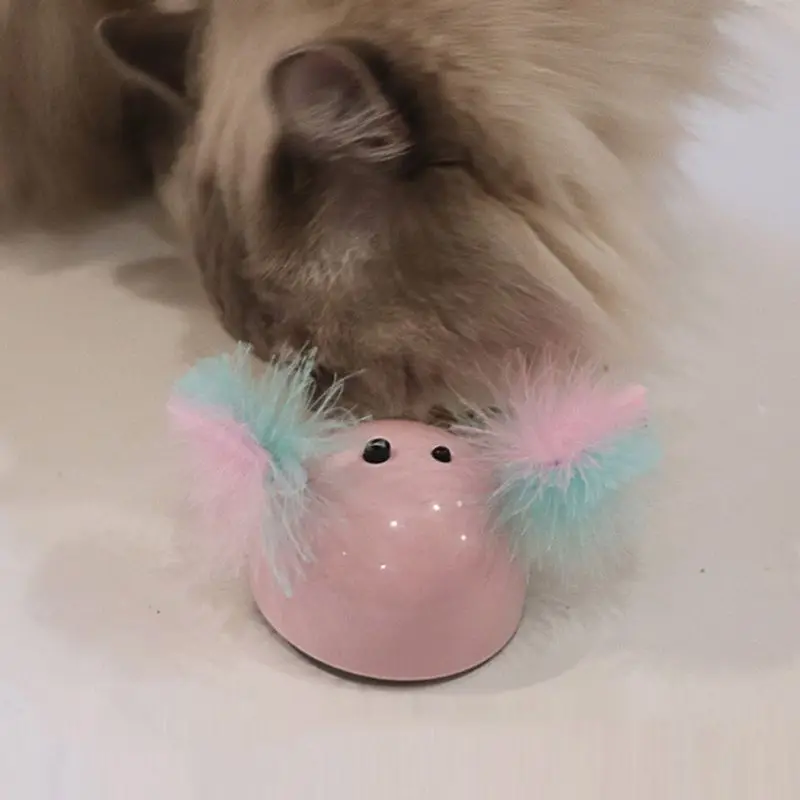 

Smart Interactive Cat Toy Ball Automatic Colorful LED Self Rotating Ball With Catnip Bell Feather USB Rechargeable