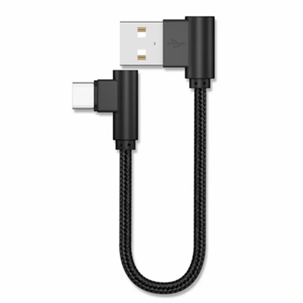 20cm Usb To Type C Short 2.4a Fast Charging Cable Elbow 90 Degree Usb C Micro Usb Data Cable For All Smartphones Dropshipping