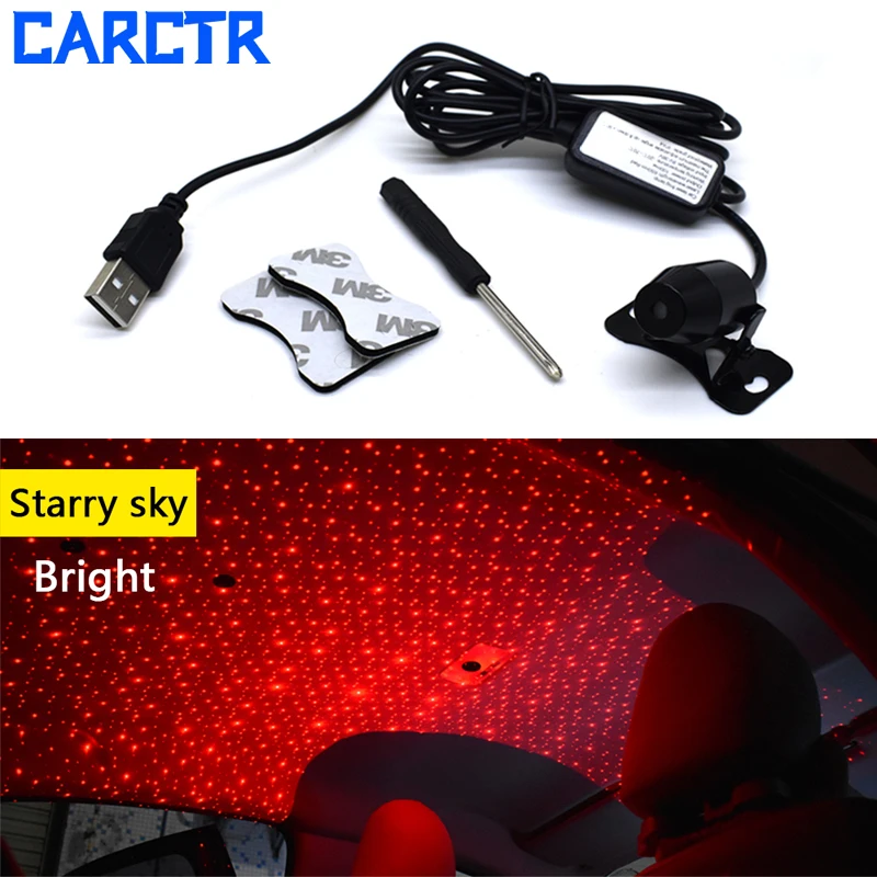 CARCTR USB СВЕТОДИОДНЫЙ Автомобильный декоративный светильник, автоматический светильник, метеор, звезда, звездное небо, атмосферный автомобильный светильник, Рождественский светильник, интерьерный светильник