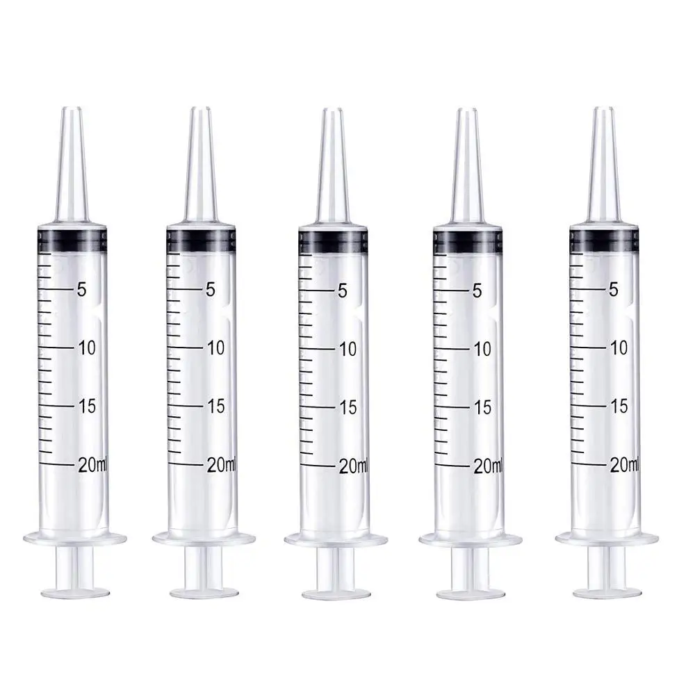 

20Pcs 20ml Plastic Syringe Plastic Catheter Tip Syringe with Caps Multiple Uses for Scientific Lab Measurement and Dispensing