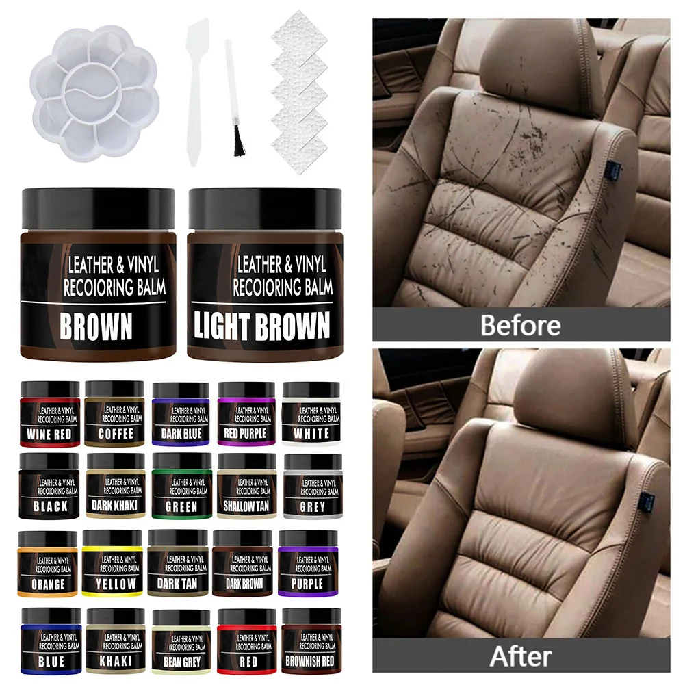 

Top quality Car Leather Repair Balm Interior Leather Restorer with Applicator for Faded Scratched Dashboard Sofa Coats Furniture