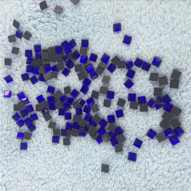 500 шт./лот 4*4 мм королевский синий Стразы квадратные стразы кристаллы для