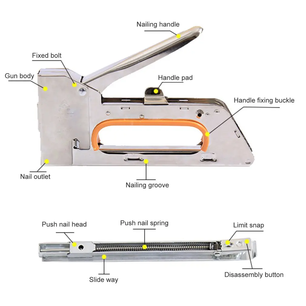 1008F ручной пистолет для ногтей трехцелевой кодовый газовый u-образный захват
