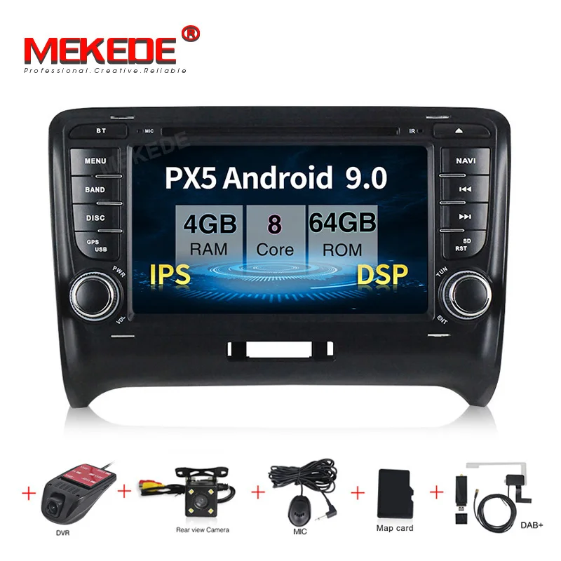 Автомобильный dvd плеер MEKEDE IPS 2 din Android 9 0 радио стерео GPS навигация для Audi TT MK2 2006 2012