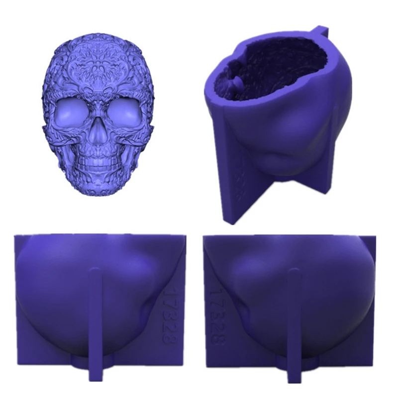 

3D Skull Decorations Epoxy Resin Mold Ornaments Casting Silicone Mould for DIY Crafts Plaster Candle