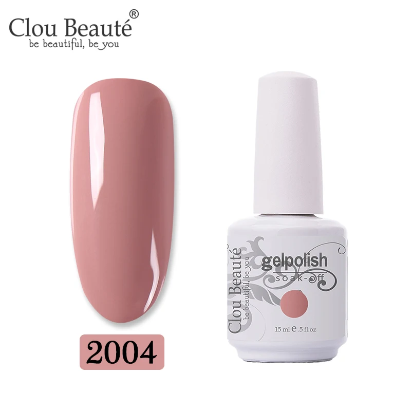 2004 Clou Beaute 15 мл телесный цвет серия Гель лак для ногтей дизайн ногтей строитель гель для полуперманентного лака - Цвет: 2004
