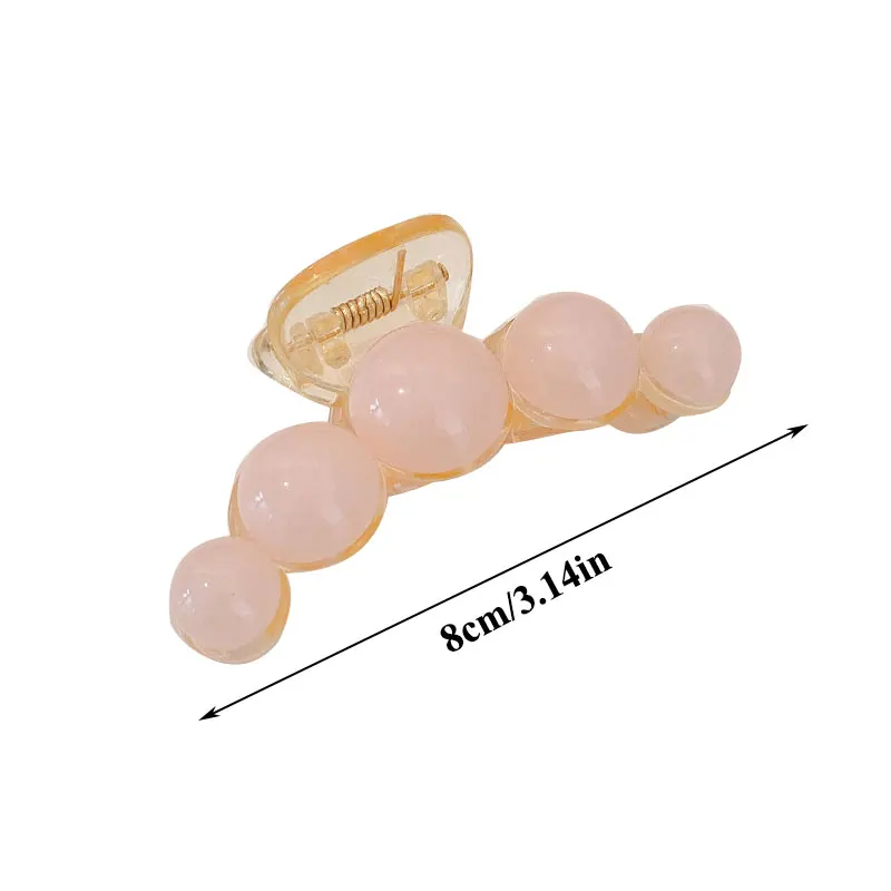 

Retro Geometric Shark Clip For Women Girls Sweet Candy Color Hair Claws Clip 1PC Acrylic Round Ball Hair Ornaments Hairgrip