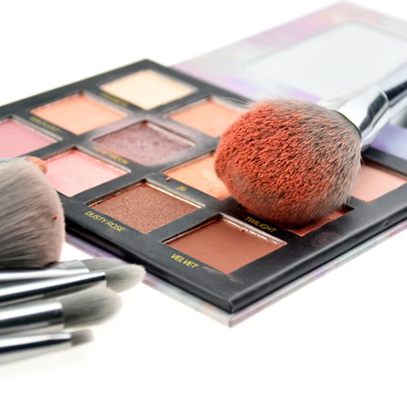 

New 8pcs Silver Small Waist Series Makeup Brush Moonlight Set Beauty Tools Flame Highlight Eye Medium Shadow Nose Smudge