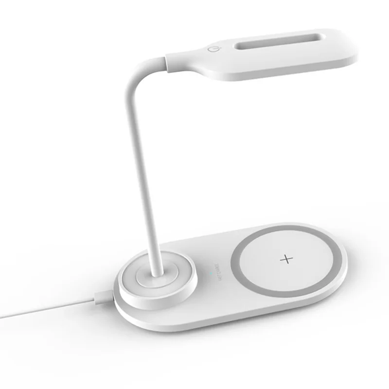 

Multi-function desk lamp wireless charger for iphone Samsung Xiaomi LED bedside lamp reading lamp mobile phone charging stand