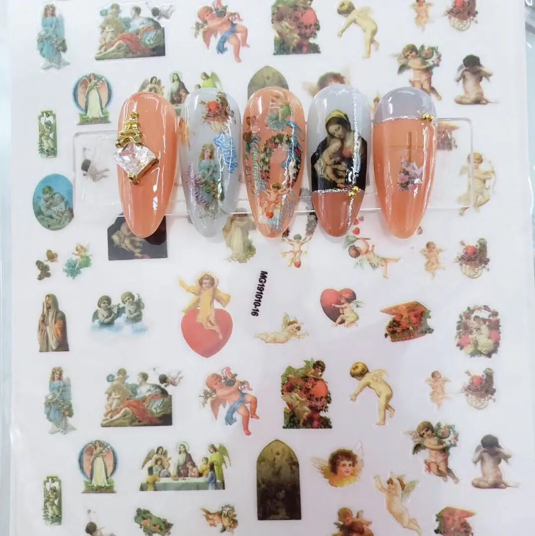 

3D Nail Sticker Angel Baby Designed Self Adhesive Water Transfer Sticker DIY Nail Art Decoration Nail Salon Acrylic Skills Tool