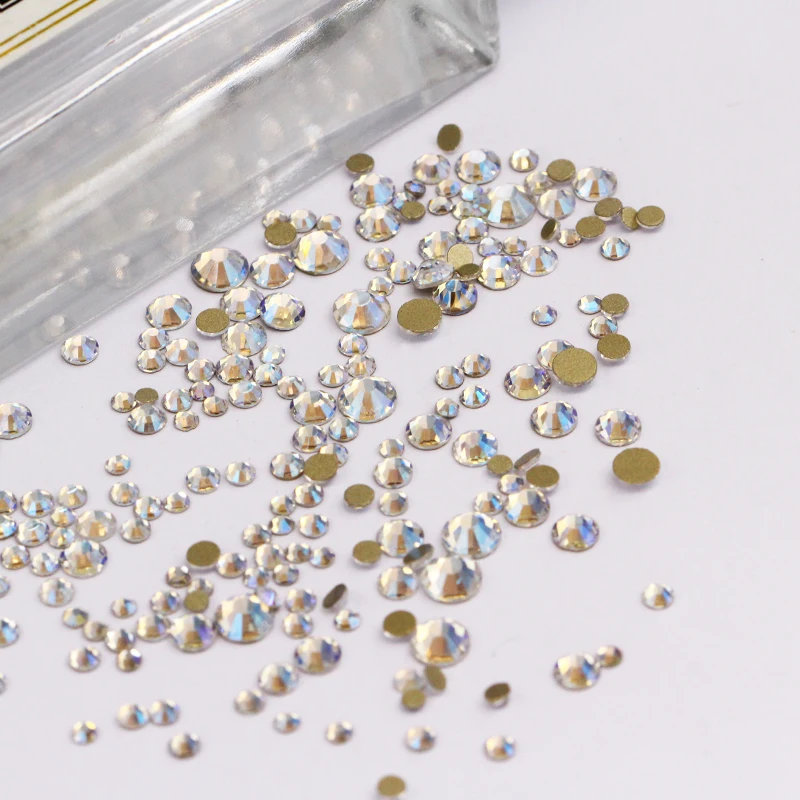 Лунный свет Круглая Форма Стразы Rivoli без горячей фиксации разных размеров стразы