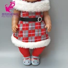 Рождественское платье Bebe Doll, леггинсы и повязка на голову, Одежда для кукол 18 дюймов, рождественские подарки для девочек на новый год