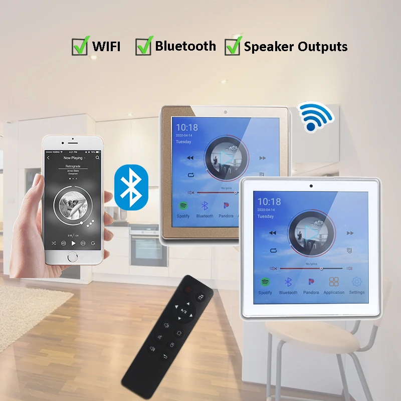 Настенный усилитель звука с сенсорным экраном Wi-Fi Умный домашний кинотеатр Bluetooth