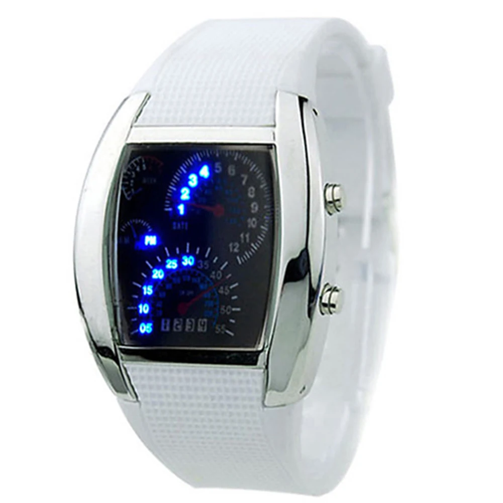 HOT SALES!!! Fashion Men's Women's Sport LED Dashboard Pattern Dial Digital Wrist Watch Gift Digital LED Sports Watch Gifts Mens