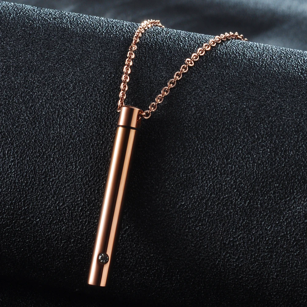 

LOOKER New Arrival Stainless Steel Empty Cremation Urn Pendant Crystal Perfume Bottles Necklace Pendant Wholesale 50cm