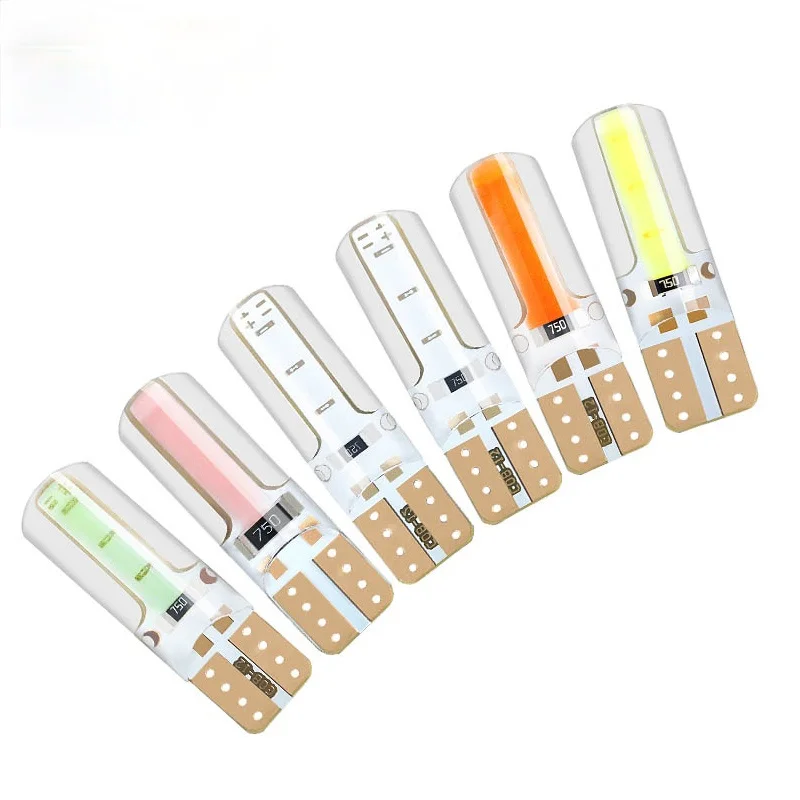 

Светодиодсветодиодный автомобильная лампа CANbus 2uds T10 w5w 194 без ошибок с силикагелем cob 12 В, автомобильная лампа